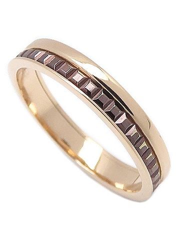 Boucheron Boucheron Quatre Classic Half Ring, Size #59, 18K Pink Gold x Brown PVD, Men's, JAL00175 296101 (view 2)