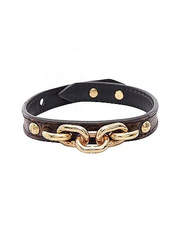 Louis Vuitton Louis Vuitton Twist the Chain Monogram Bracelet, Leather Coated Canvas, Women's, Brown/Black, M6529 (view 1)