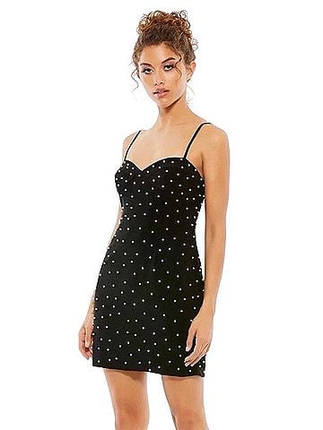 Mac Duggal Pearl Embellished Mini Dress Cocktail Dress (view 1)