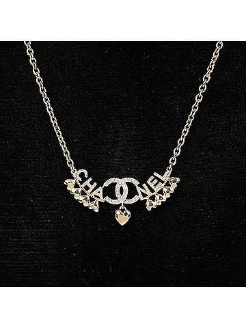 Chanel Heart Necklace With Cc Logo (view 2)