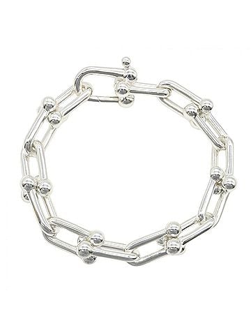 Tiffany & Co. Tiffany &amp; Co. Hardware Bracelet, Large, Sterling Silver 925, Women's, Tone, 60153089 (view 1)