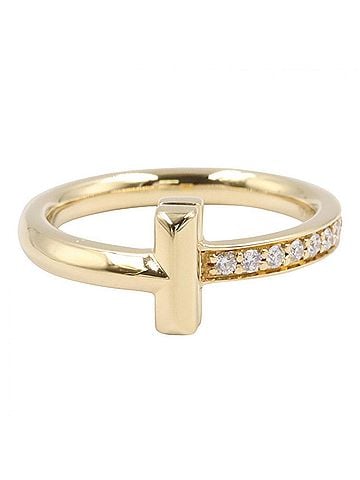 Tiffany & Co. Tiffany &amp; Co. T One Ring Diamond Ring, 18K (Yellow Gold), Women's, Gold Tone, Clear 67795113 (view 2)
