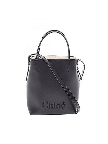 Chloé Chloé Chloe Sense Micro Tote 2-Way Handbag, Leather, Women's, Black (CHC23UP873I10) (view 1)