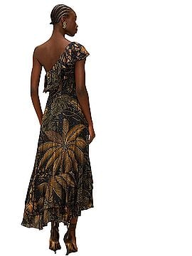 FARM Rio Black Golden Foilage One-Shoulder Maxi Dress Cocktail Dress (view 2)