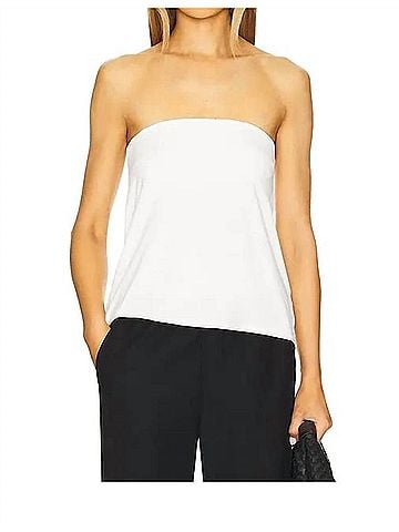 Free People Running Late Knit Tube Top in Clean Ivory (view 2)