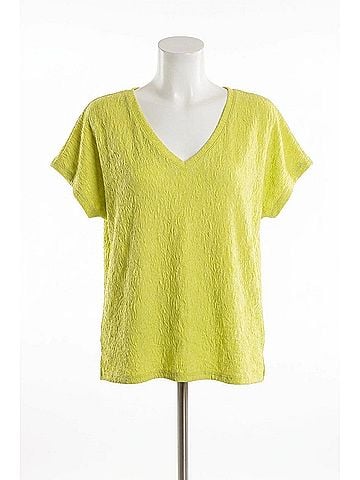 Tribal Jackie Cap Sleeve Textured Knit Top in Avocado (view 1)