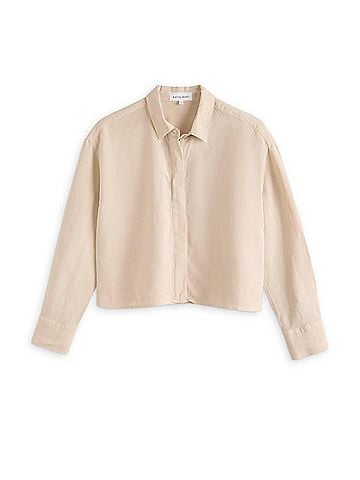 Bella Dahl Macey Cropped Shacket in Moroccan Sand (view 1)