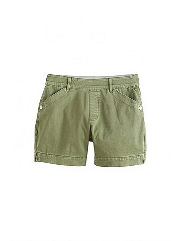 Tribal Women's Pull On Hem Slit Short in Loden (view 1)