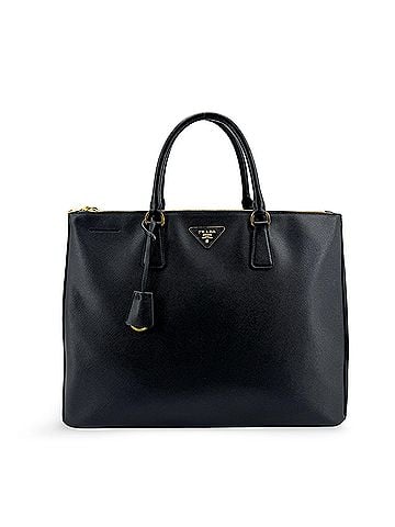 Prada Galleria Double Zip Saffiano Leather Black Leather Tote Bag Bag (view 1)