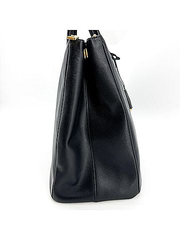 Prada Galleria Double Zip Saffiano Leather Black Leather Tote Bag Bag (view 2)