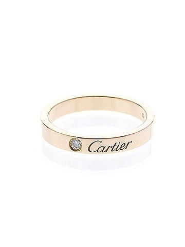 Cartier C De Wedding Band Platinum With Diamond Gold Pink_Gold Ring Jewelry (view 1)