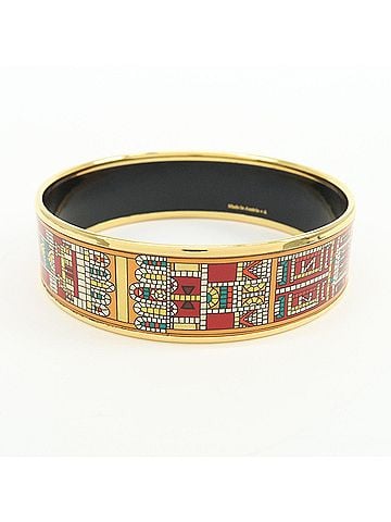Hermès Caleche Bangle Enamel Gold Gold_Plated Bracelet Jewelry (view 2)