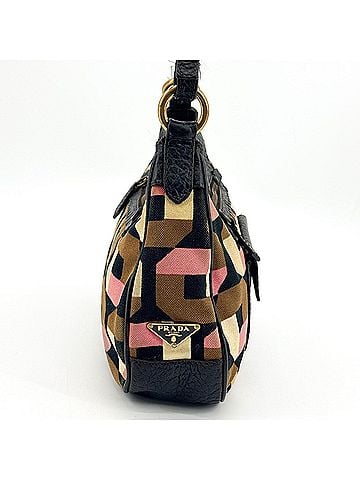 Prada Shoulder Canvas And Leather Black Canvas Shoulder Bag Bag (view 2)
