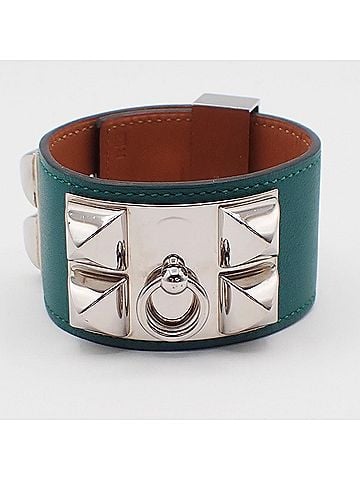 Hermès Collier De Chien Leather Green Leather Bracelet Jewelry (view 1)