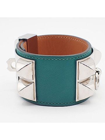 Hermès Collier De Chien Leather Green Leather Bracelet Jewelry (view 2)