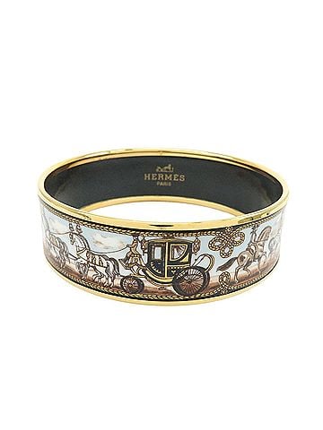 Hermès Caleche Bangle Enamel Gold Gold_Plated Bracelet Jewelry (view 1)