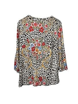 Johnny Was Cheetah Puff Top 3/4 Sleeve Blouse (view 2)