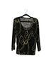 Susan Lawrence Print Black Gold Long Sleeve Top Size M (petite) - photo 1