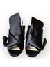 No. 21 Knotted Origami Bow Satin Peep-Toe Mules Mule/Clog - photo 4