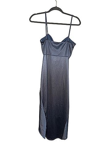 Windsor Satin Cowl Neck High-Low Dress Cocktail Dress (view 2)
