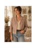 Express 100% Leather Damask Floral Red Jacket Size 4 - photo 6
