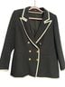 Express Black Double-Breasted Blazer with White Trim Jacket - photo 2