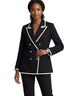 Express Black Double-Breasted Blazer with White Trim Jacket - photo 1