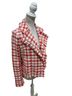 Ann Taylor Checkered-gingham Houndstooth Red White Jacket Size S - photo 4