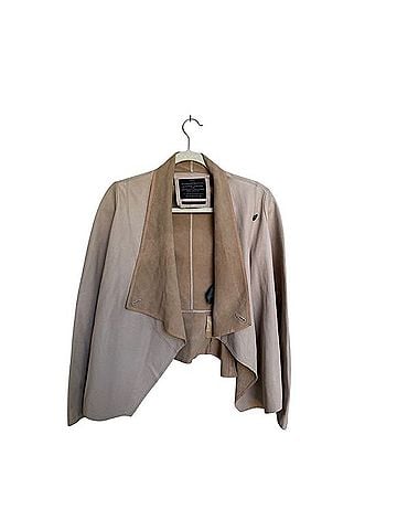 ALLSAINTS Spitalfields Italian Leather Draped Wrap Jacket Jacket (view 1)