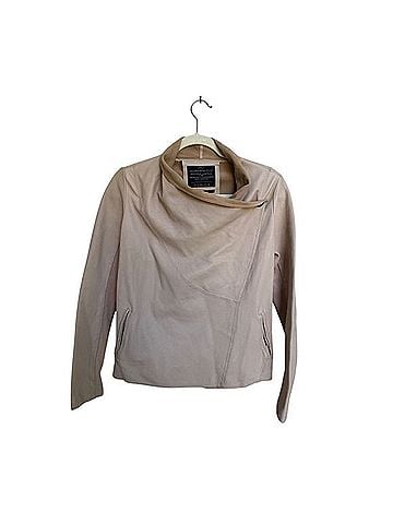 ALLSAINTS Spitalfields Italian Leather Draped Wrap Jacket Jacket (view 2)