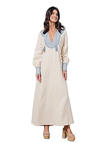 Mi Golondrina Beatriz Azul De Noel Caftan Maxi Dress Casual Dress (view 1)