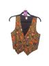 111 Main 100% Cotton 100% Acetate Floral Orange Black Vest Size M - photo 1
