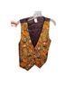 111 Main 100% Cotton 100% Acetate Floral Orange Black Vest Size M - photo 4