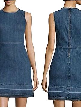 Theory Sleeveless Denim Shift Dress Casual Dress (view 1)