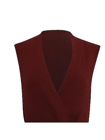 Victoria Beckham Victoria Beckham Stretch Midi Dress in Burgundy Red Viscose (view 2)