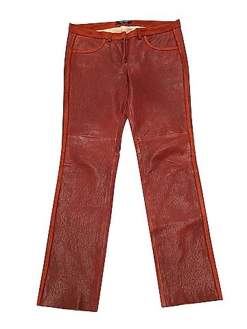 Isabel Marant Isabel Marant Slim Fit Pants in Red Lambskin Leather (view 1)