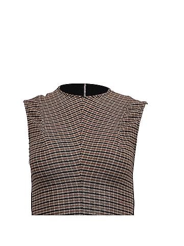 Victoria Beckham Victoria Beckham Sleeveless Darted Midi Dress in Brown Wool (view 2)