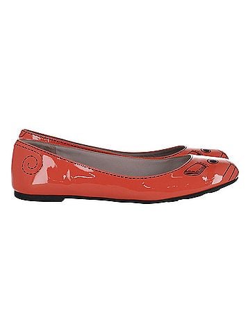 Marc Jacobs Marc Jacobs Mouse Print Ballet Flats in Orange Patent Leather (view 1)