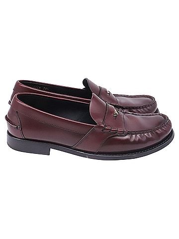 Prada Prada Penny Loafers in Burgundy Red Leather (view 1)