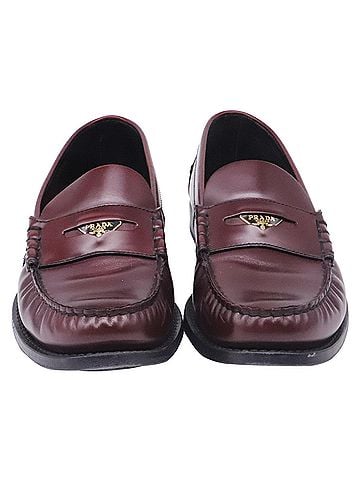 Prada Prada Penny Loafers in Burgundy Red Leather (view 2)