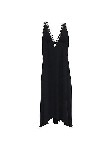 Victoria Beckham Victoria Beckham Chantilly Crepe Midi Dress in Black Viscose (view 1)