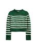 J.Crew 100% Cotton Stripes Green White Pullover Sweater Size L - photo 1