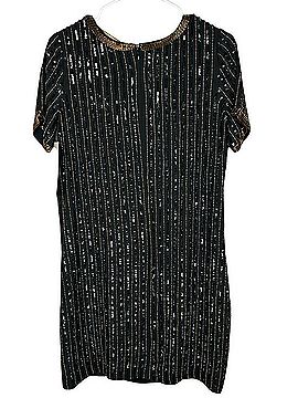 Boston Proper Stripe Sequin Shift Cocktail Dress (view 2)