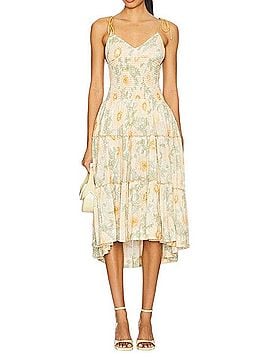 Free People Adriel Tie Strap Tiered Midi Dress Casual Dress (view 1)