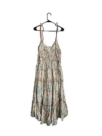 Free People Adriel Tie Strap Tiered Midi Dress Casual Dress (view 2)