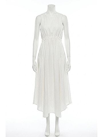 Moon River Tie Back Handkerchief Dress in White (view 1)