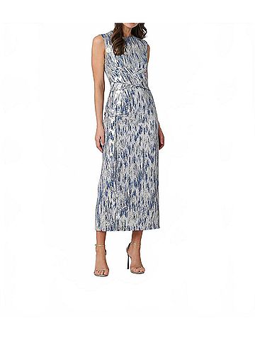 Shoshanna Women's Alta Dress in Light Blue/Silver (view 2)