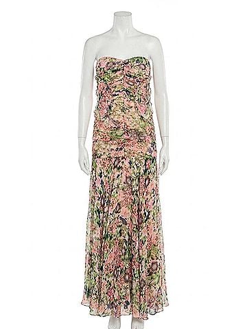 Saloni Kristie Long Dress in Rosette (view 1)