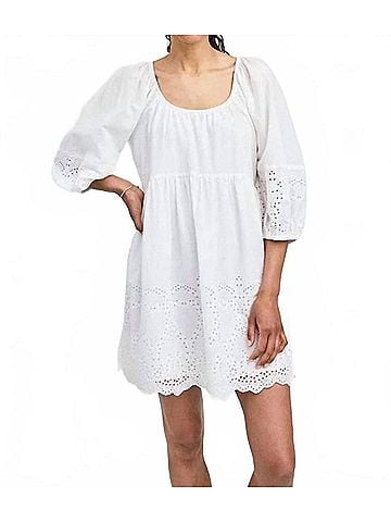 Gentle Fawn Coralina Embroidered Eyelet Dress in White (view 2)