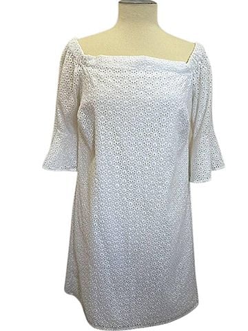 Conrad C Women's Eyelet Dress in White (view 2)